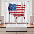 thumbnail image 2 of Ambesonne USA Kitchen Curtains, Old Glory Theme Patriotic 3D, 55"x39", Vermilion Night Blue, 2 of 3