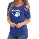 thumbnail image 1 of Jumpingount - Camiseta de manga corta con cuello y hombros descubiertos para mujer Prendas para la parte del cuerpo Azul METRO Jumpingount AP002172-02, 1 of 3
