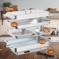 thumbnail image 2 of Bingirl 2-Pack Electric Chafing Dish Buffet Set: 9QT Stainless Steel Food Warmers with Digital Temperature Control, Including 1 Full-Size and 2 Half-Size Pans, 2 of 7