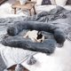 thumbnail image 5 of Cama para mascotas, sofá para cachorros, suave, de lujo, cómoda, lavable, funda para muebles, colchón y almohada Xs gris oscuro, 5 of 8
