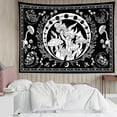 thumbnail image 2 of Black and White Mushroom Tapestry Wall Hanging Boho Starry Sky with Moon Phase Country Plant Wall Tapestry for Bedroom Aesthetic Farmhouse Vintage Tapestry for Living Room College Dorm Decor, 60Wx40H, 2 of 7