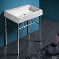 thumbnail image 3 of Alfi Trade White And Chrome Large Rectangular Sink Console B-U90-DUCG1-A09-1, 3 of 4