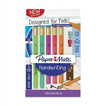 Paper Mate Handwriting Triangular Mechanical Pencils with Lead & Eraser Refill, 1.3mm, 8 Count
