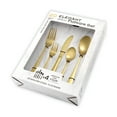 thumbnail image 4 of Gold Silverware Set for 4, MDEALY 20 Piece Modern Flatware Utensil Set for 4, Include Dinner Knife,Dinner Forks,Dinner Spoons,Salad Forks,Teaspoons, Dishwasher Safe, 4 of 6