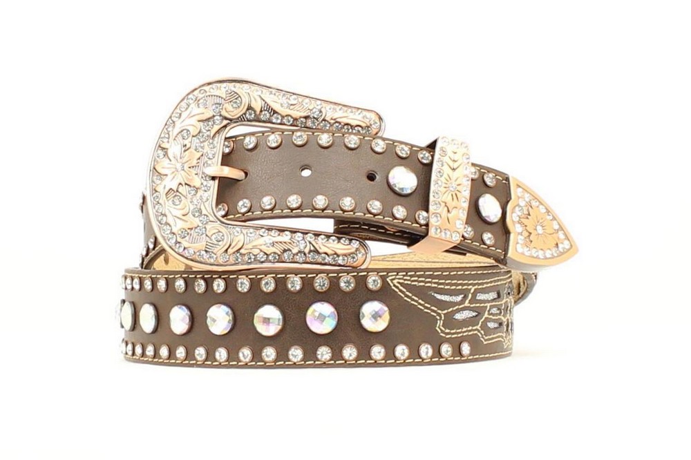 M/&F Western Girls Cross Wings Belt Little Kids//Big Kids Brown 18