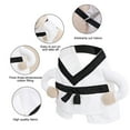 thumbnail image 6 of Karate Pet With Authentic Traditional Design, Black Trim, Belt Tie, And Two-Legged Pant Style, Perfect For Parties, Events, Karate Dojo Visits, Or Funny, 6 of 8