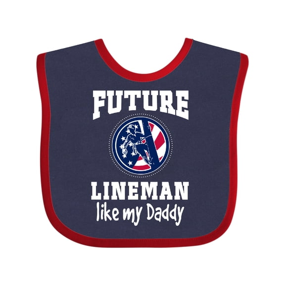 Inktastic Future Lineman Like Daddy Boys Baby Bib