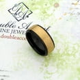 thumbnail image 3 of 8MM Comfort Fit Tungsten Carbide Wedding Band Stepped Edge Black Sand Blast Gold Tone Ring (7 to 12), 3 of 3