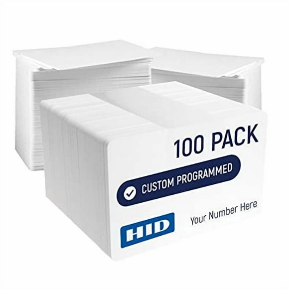 Custom Programmed HID Prox Cards 26 bit H10301 Format HID 1386 ISOProx II (100)