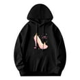 thumbnail image 3 of Men's Long Sleeve Hoodie Pullover Sweatshirt with Pockets - Colorful High - Heeled Shoe Design ' Happy Birthday ' Text Relaxed Fit, 3 of 7
