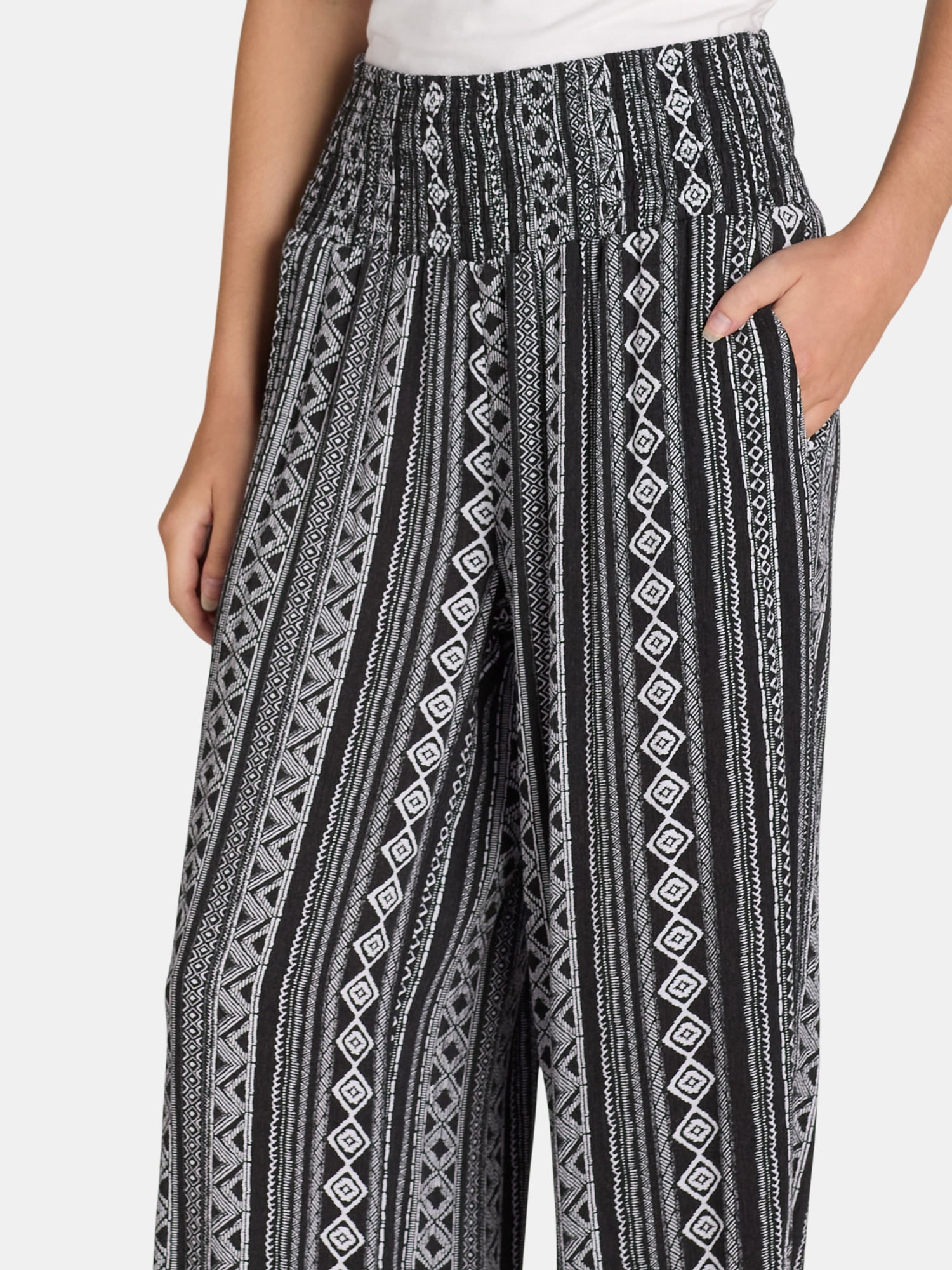No Boundaries Wide Leg Pants, Women's and Women's Plus