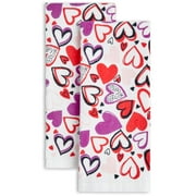 Way To Celebrate Heart Toss Kitchen Towels, 15"W x 25"L, Set of 2