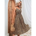 thumbnail image 5 of Women'S Summer Midi Boho Dresses Casual Floral Spaghetti Straps Lace Up Dress Flowy Aline Beach Sundress Yellow M, 5 of 9