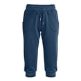 thumbnail image 5 of Lenpel Women's Yoga Capri Joggers Fashion Drawstring Elastic Waist Cropped Pants with Pockets Comfy Lightweight Workout Lounge Pants, 5 of 7