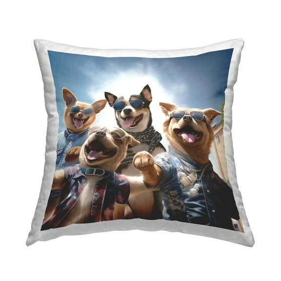 Stupell Industries Happy Dog Friends Decorative Printed Throw Pillow Design by Jim Baldwin