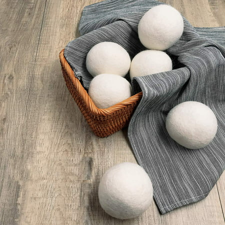 Wool Dryer Balls Organic, 6pcs Laundry Balls for Dryer Premium Reusable All Natural Fabric Softener Best Gift Handmade Pure Wool Eco Alternative to Drying