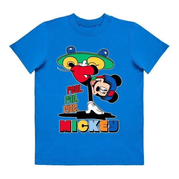 Playera Para Niño Disney Mickey Mouse Cuello Redondo Manga Corta Talla 10 Azul Rey