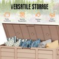 thumbnail image 5 of SOLAURA 75 Gallon Outdoor Storage Deck Box Waterproof Resin Patio Storage Box for Outside Cushions, Garden Tools and Pool Toys , Brown, 5 of 8