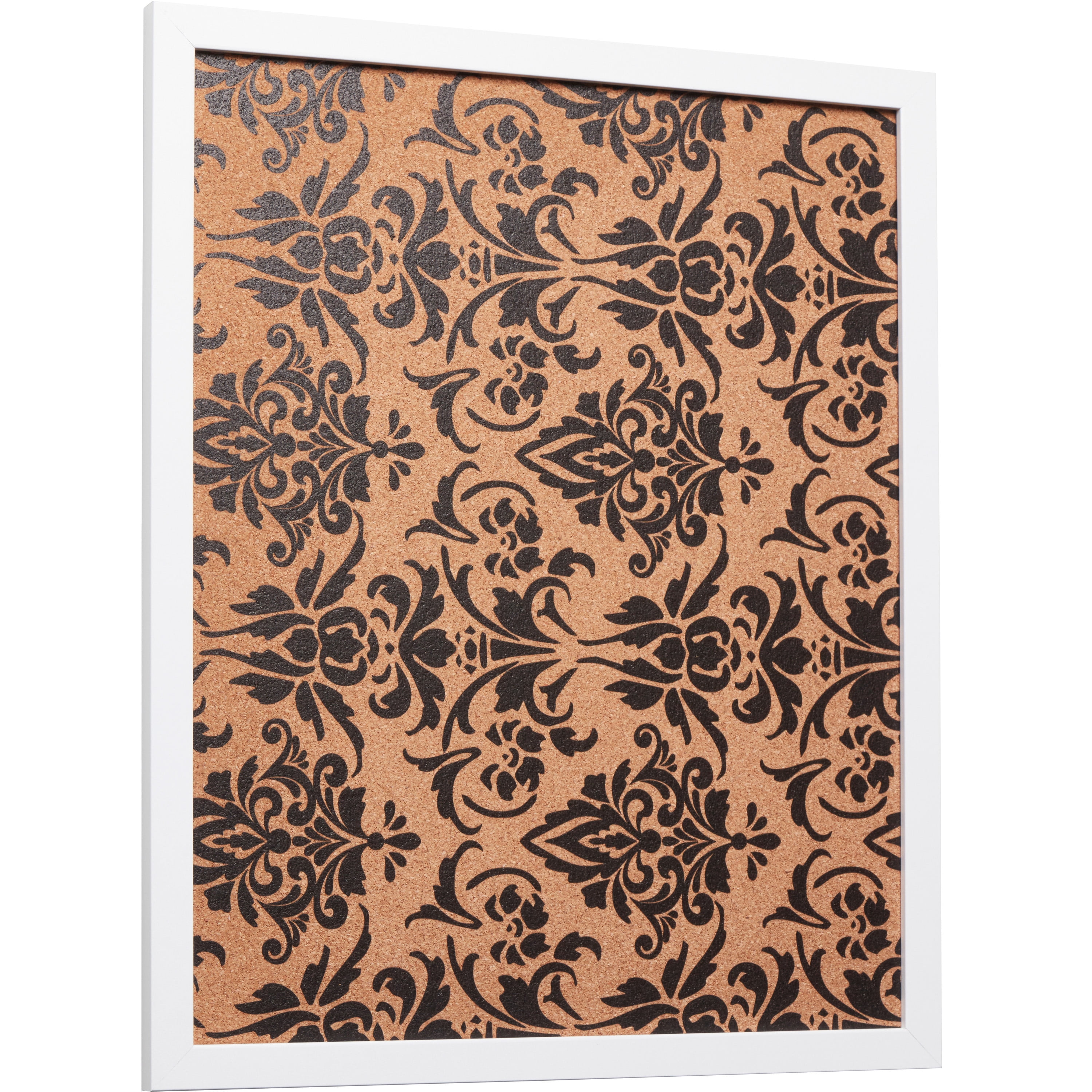 Craig Frames Decorative Cork Bulletin Board, 18.5x23 Inch, White Frame with Fleur de Lis Pattern, Set of 2