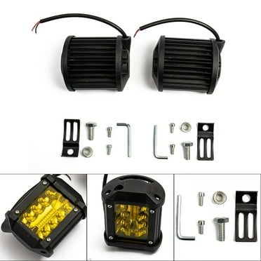 2Pcs off-Road Vehicle Car 4 inch Yellow Driving Fog Light Working Spotlight