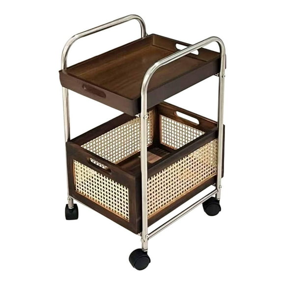Luzkey Home Storage Cart Storage Rack Mobile Shelving Unit Movable Trolley Shelf Organizer for Office Nursery Sofa Side Laundry Room