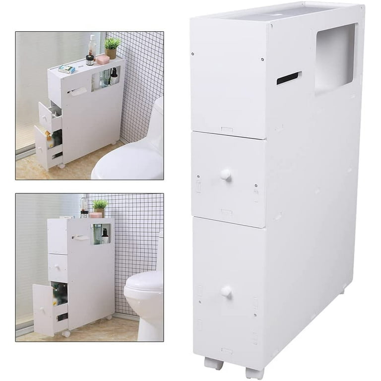  2/3/4/5-Drawer Mobile Storage Cabinet, Small Bathroom Floor  Cabinet Organizer for Small Spaces, Over The Slim Toilet Paper Storage  Cabinet for Skinny Bathroom Storage : Home & Kitchen