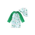 thumbnail image 1 of Argulvti Toddler Boy Rash Guard Swimsuit Whale Jellyfish Print Zipper Long Sleeve Bathing Suit with Swim Cap, 1 of 7