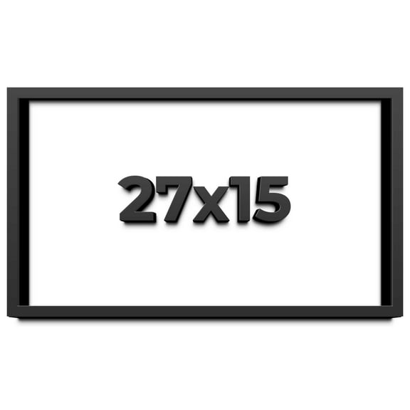 27x15 Shadow Box Frame Black | 1 inches Deep Real Wood Contemporary Shadowbox Display Frame | UV