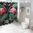 thumbnail image 7 of Patifu Flamingos Jungle Art Deco Shower Curtain with Hooks 36"x72, 7 of 7