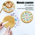 thumbnail image 5 of DIY Glass Mosaic Tiles for Crafts Materials Package, Mixed Mosaic Kits with Wooden Coaster, Handmade DIY Mosaic Coaster Material Kit for Home Decor, 5 of 7