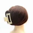 thumbnail image 3 of QinGoo Large Rectangle Hair Claw Clip for Thick Hair Strong Hold Women Hair Accessory 1 Count, 4.1 inch, Cream, 3 of 5
