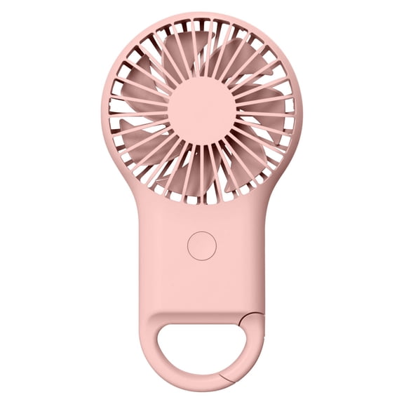 Mini Handheld Fan, Portable Personal Cooling Fan with Carabiner Clip, Rechargeable 3 Speed Buckle Hand Fan, Lightweight Pocket Size Hanging Buckle Fan, Battery Operated Small Hand Fan, Pink