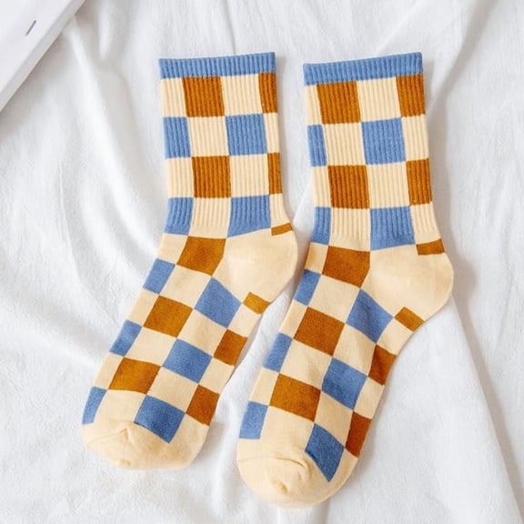 3 Pairs Cotton Knitting Socks Crew Socks Winter Warm Thermal Socks Tartan 270x115x6mm colorful DIY