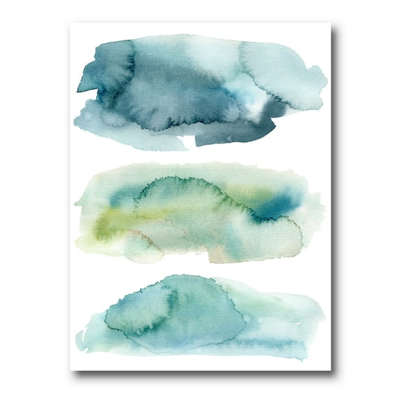 Designart ' Green and Blue Clouds ' Modern Canvas Wall Art Print