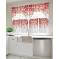 thumbnail image 4 of Red Eucalyptus Leaves Kitchen Curtain and Valance Set 3 Pieces,Rod Pocket Short Tier Curtains 24 Inch Length,Spring Floral Summer Botanical Swag Topper Small Window Treatment for Cafe Bathroom, 4 of 6