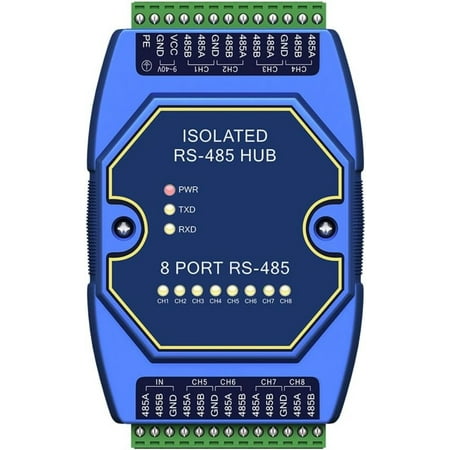 8 Ways RS485 Repeater Industrial Grade E810-R18 Power Signal Isolation ESD Protection DC 9-40V Rail Mounting High Speed