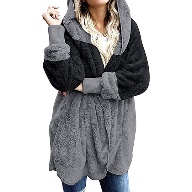 Camiseta de manga larga de moda para mujer, blusa de retazos de otoño, cárdigan con capucha, abrigo de lana, Tops Fridja BV0+4907