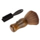 thumbnail image 3 of Plumero de cuello con cerdas de nailon, mango de madera, limpieza rápida, cepillo de peluquero de tamaño perfecto con cepillo de plástico para salón de barbería, 3 of 8