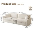 thumbnail image 3 of Guyii 104.72" Oversized Loveseat Sofa, Modern 2 Seater Sofa with Thickened Cushion, 2 Pillows & Armsrest, Home Sofa Couch for Living Room, Bedroom, Beige, 3 of 8