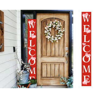 Welcome Sign for Front Door, 6ft Tall Front Porch Decor, Rustic