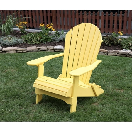 Hdpe Lumber Yellow POLY LUMBER Rolled Seating Heavy Duty EVERLASTING Lifetime PolyTuf HDPE AMISH CRAFTED Folding Adirondack Chair ()