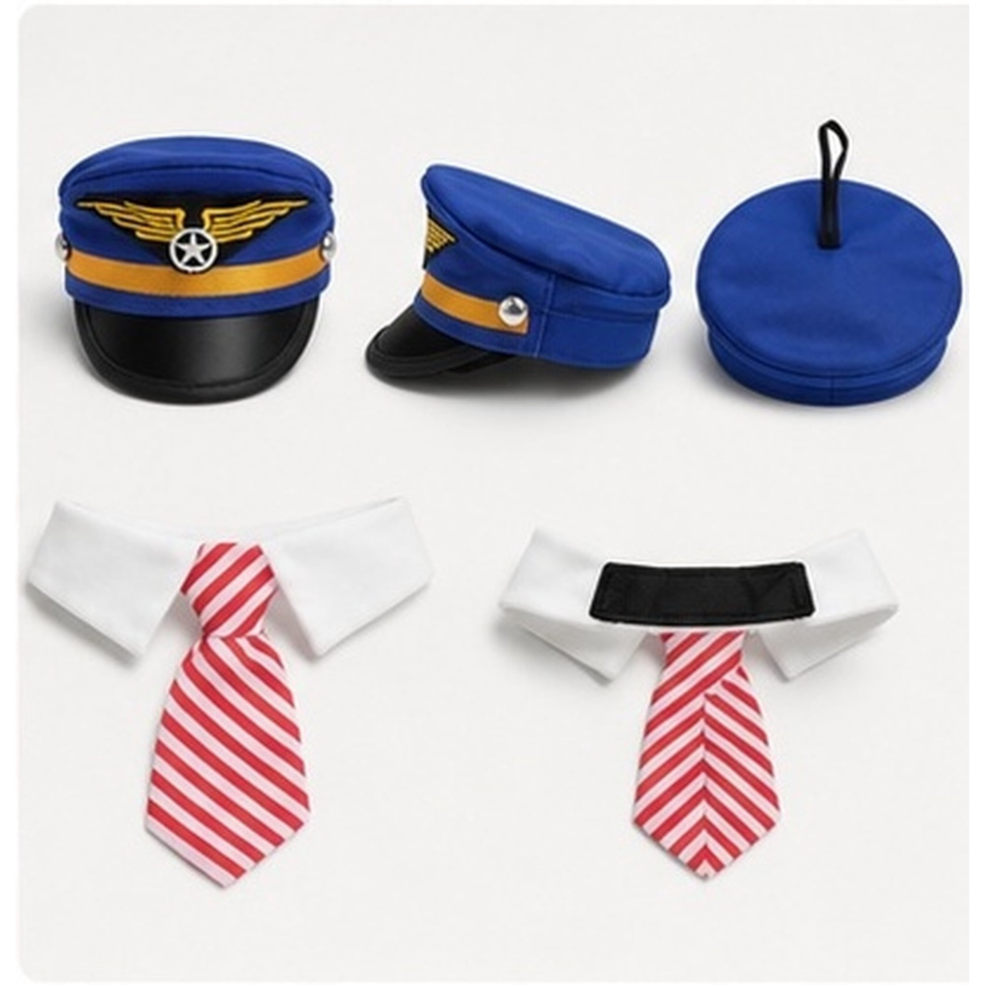 DEEPCRAFF 1 Set Lightweight Embroidered Dog Hat with Neck Tie Festive Pet Costume Accessory