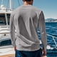 thumbnail image 5 of pstuiky Camisas de manga larga abrigadas para hombre, Blusas/camisas casuales de moda para hombre, de color liso, de manga larga y cuello redondo Tops de talla grande para hombre l, 5 of 5
