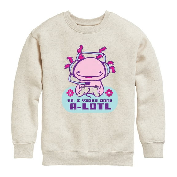 Instant Message - Ya, I Video Game A-Lotl - Toddler & Youth Crewneck Fleece Sweatshirt