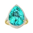 thumbnail image 2 of Gold Over Sterling Silver with Paraiba Tourmaline Tear Drop Solitaire Ring, 2 of 4