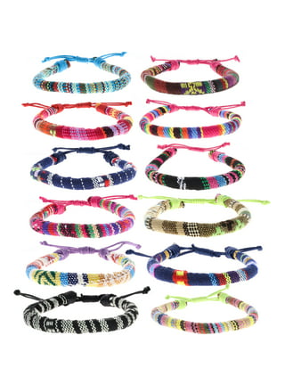 Bedwina friendship bracelets for kids - (bulk pack of 144) neon adjustable  woven rope best friend bracelets for girls and boys - bff