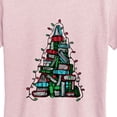 thumbnail image 2 of Instant Message - Book Christmas Tree - Women's Short Sleeve Graphic T-Shirt, 2 of 5