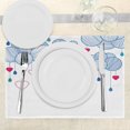 thumbnail image 3 of Ambesonne Modern Place Mats Set of 4, Hand Drawn Clouds, Standard Size, Violet Blue Magenta, 3 of 6