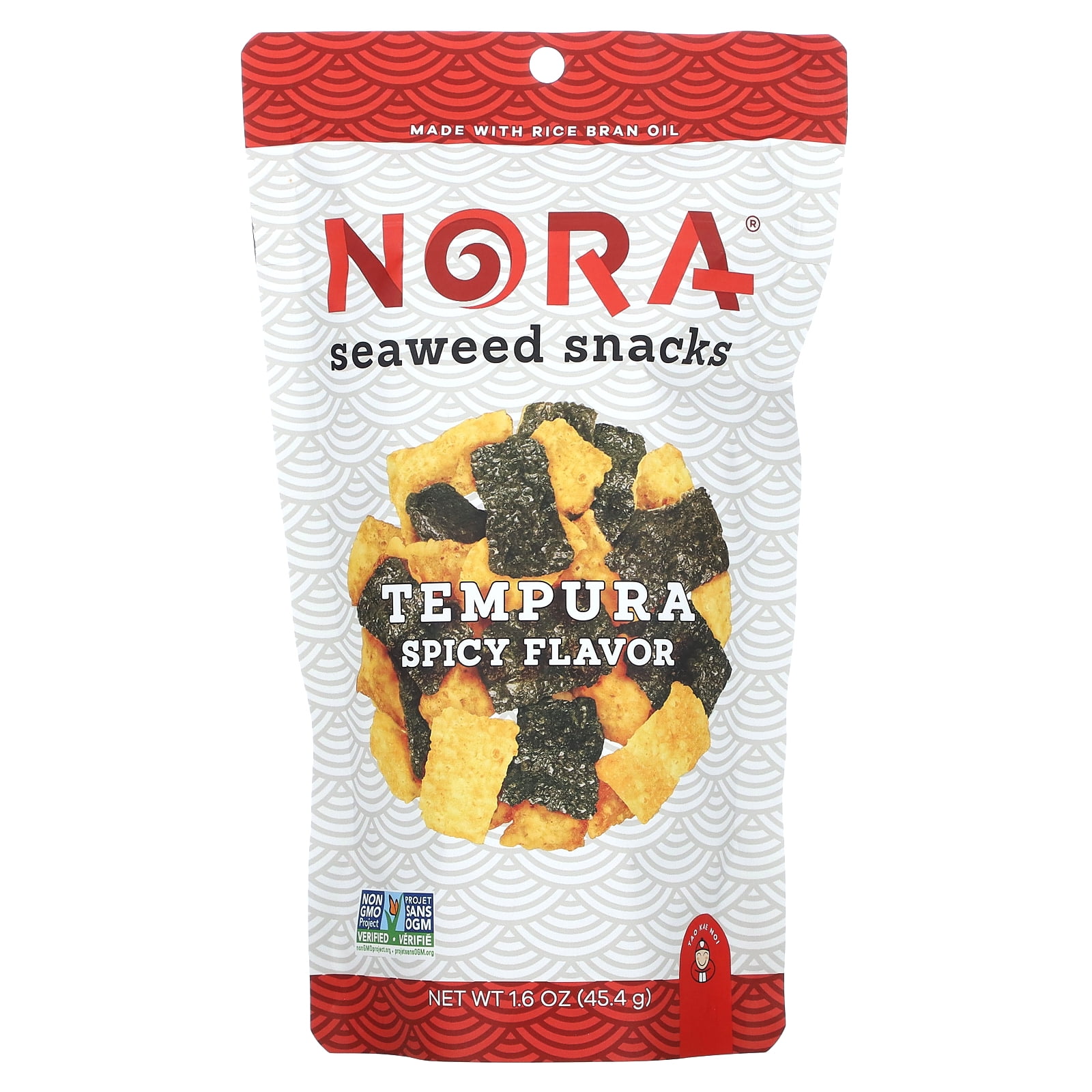 Nora Snacks Seaweed Snacks, Spicy Tempura, 1.6 oz, Made with Rice