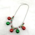 thumbnail image 3 of Christmas Red Green Ball Ornament Pendant Necklace for Women Gilrs Jingle Bell Tinkle Bells Xmas Festive Necklaces, 3 of 5